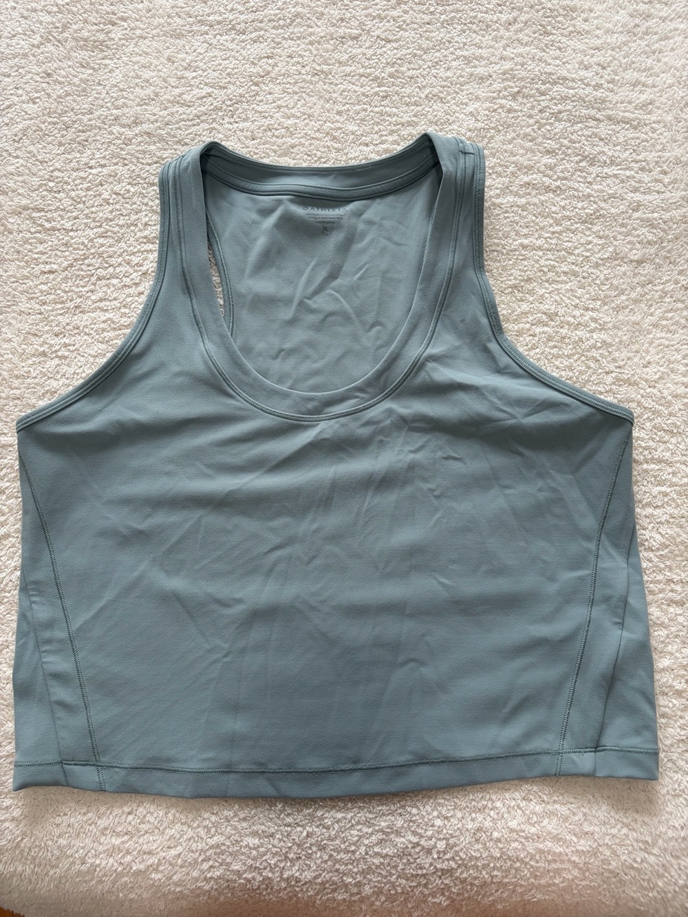 Athleta Scoop Neck Cropped Tank Top - Dusty Blue